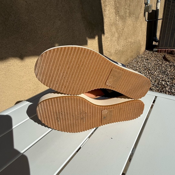 Corso Como Navy and White Striped Women's wedge Sandals size 6M - Picture 12 of 14